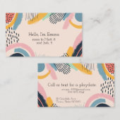 線とドットのパターンと文字宇宙 名刺 (正面/裏面)