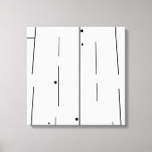 線とドット – モノクロミニマリスト キャンバスプリント (正面)