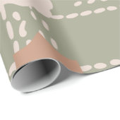 線と円のパターンの折り返し紙 ラッピングペーパー (ロールコーナー)