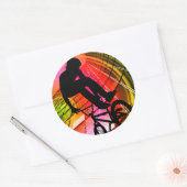 線と円のBMX ラウンドシール (封筒)