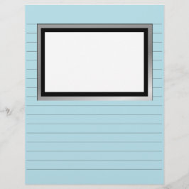 線と写真箱を付けた筆記用紙