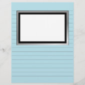 線と写真箱を付けた筆記用紙 (正面)