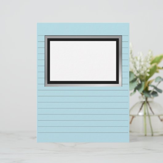 線と写真箱を付けた筆記用紙 (スタンド正面)