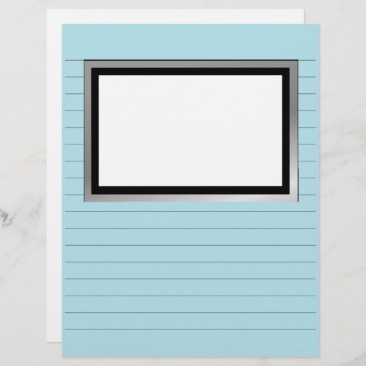 線と写真箱を付けた筆記用紙 (正面/裏面)