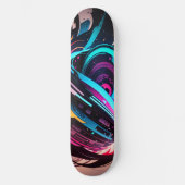 線と図形のアート スケートボード (正面)