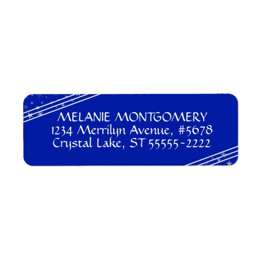 線と星 |編集可王室の能な青 ラベル (正面)