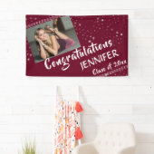 線と星 |編集可能な色 |写真の卒業 横断幕 (インサイチュ)