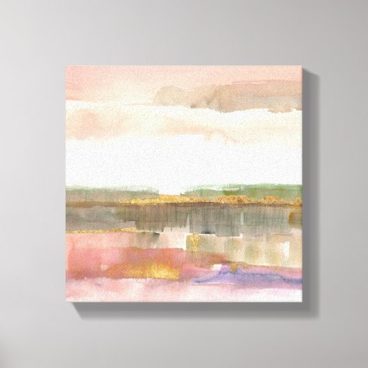 線と色の金ゴールド・クロップの影響 キャンバスプリント (正面)