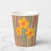 線と花 紙コップ (正面)