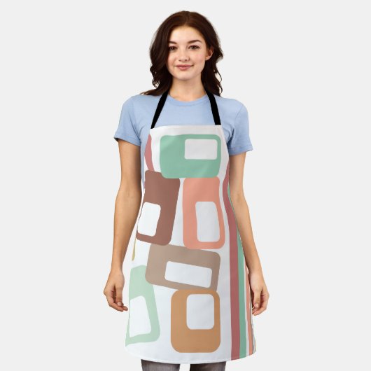 線と長方形 エプロン (着用した状態)