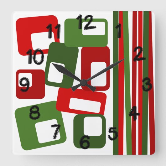 線と長方形 スクエア壁時計 (正面)