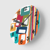 線と長方形 ラウンド壁時計 (傾斜)