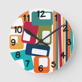 線と長方形 ラウンド壁時計