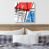 線と飛行機の交点 – 抽象芸術アート キャンバスプリント (インサイチュ (寝室))