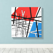 線と飛行機の交点 – 抽象芸術アート キャンバスプリント (インサイチュ (ウッドフロア))