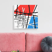 線と飛行機の交点 – 抽象芸術アート キャンバスプリント (インサイチュ (リビング))