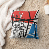 線と飛行機の交点 – 抽象芸術アート クッション (ブランケット)