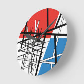 線と飛行機の交点 – 抽象芸術アート ラウンド壁時計 (傾斜)