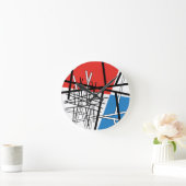 線と飛行機の交点 – 抽象芸術アート ラウンド壁時計 (ホーム)