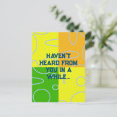 線のおもしろいレトロの四角形 ポストカード (スタンド正面)