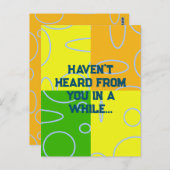 線のおもしろいレトロの四角形 ポストカード (正面/裏面)