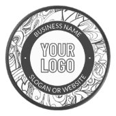 線のアートワークとモダンロゴ(編集可能文字付き) アイスホッケーパック (正面)