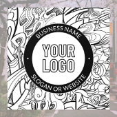 線のアートワークとモダンロゴ(編集可能文字付き) ウィンドウサイン