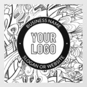 線のアートワークとモダンロゴ(編集可能文字付き) ウィンドウサイン (シート)