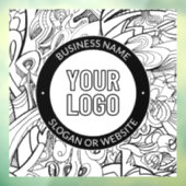 線のアートワークとモダンロゴ(編集可能文字付き) ウィンドウサイン (シート3)