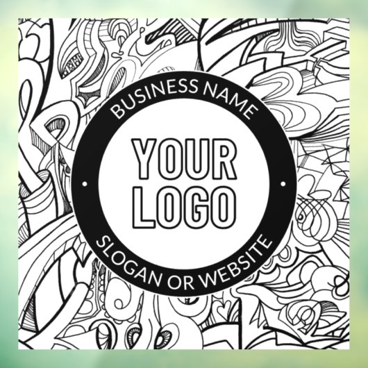 線のアートワークとモダンロゴ(編集可能文字付き) ウィンドウサイン (シート3)