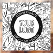 線のアートワークとモダンロゴ(編集可能文字付き) ウィンドウサイン (シート2)