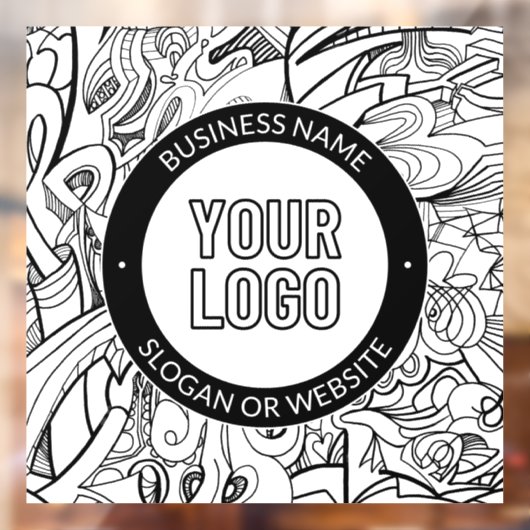 線のアートワークとモダンロゴ(編集可能文字付き) ウィンドウサイン (シート2)