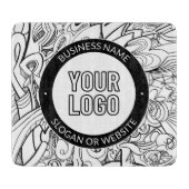 線のアートワークとモダンロゴ(編集可能文字付き) カッティングボード (正面)