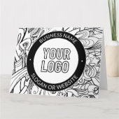 線のアートワークとモダンロゴ(編集可能文字付き) カード (正面)