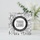 線のアートワークとモダンロゴ(編集可能文字付き) カード (スタンド正面)