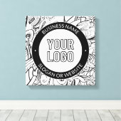 線のアートワークとモダンロゴ(編集可能文字付き) キャンバスプリント (インサイチュ (ウッドフロア))