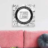 線のアートワークとモダンロゴ(編集可能文字付き) キャンバスプリント (インサイチュ (リビング))