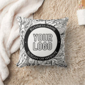 線のアートワークとモダンロゴ(編集可能文字付き) クッション (ブランケット)