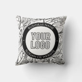 線のアートワークとモダンロゴ(編集可能文字付き) クッション (裏面)