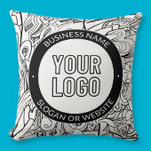 線のアートワークとモダンロゴ(編集可能文字付き) クッション