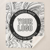 線のアートワークとモダンロゴ(編集可能文字付き) シェルパブランケット (正面)