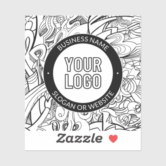 線のアートワークとモダンロゴ(編集可能文字付き) シール (シート)