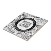 線のアートワークとモダンロゴ(編集可能文字付き) タイル (側面)