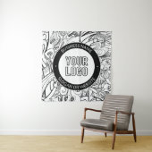 線のアートワークとモダンロゴ(編集可能文字付き) タペストリー (インサイチュ)