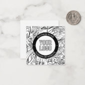 線のアートワークとモダンロゴ(編集可能文字付き) ノートカード (正面/裏面インサイチュ)