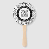 線のアートワークとモダンロゴ(編集可能文字付き) ハンドファン (裏面)