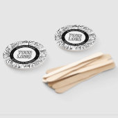 線のアートワークとモダンロゴ(編集可能文字付き) ハンドファン (組立なし)