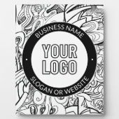 線のアートワークとモダンロゴ(編集可能文字付き) フォトプラーク (正面)