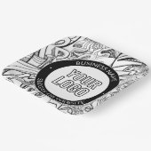 線のアートワークとモダンロゴ(編集可能文字付き) ペーパープレート (傾斜あり)