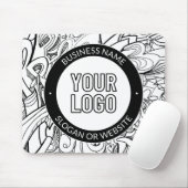 線のアートワークとモダンロゴ(編集可能文字付き) マウスパッド (マウス)
